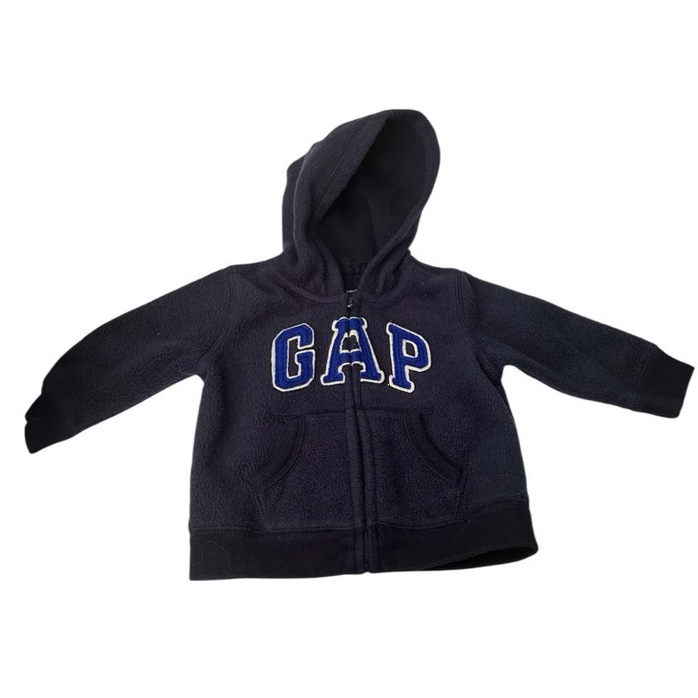 🍭BABY GAP Kids Navy Hoodie fleece 6-12 mos